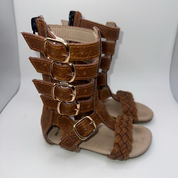 Monkeyfeet Other - Monkeyfeet 12-18m Gladiator Sandals Weathered Brown Boho Summer Braided